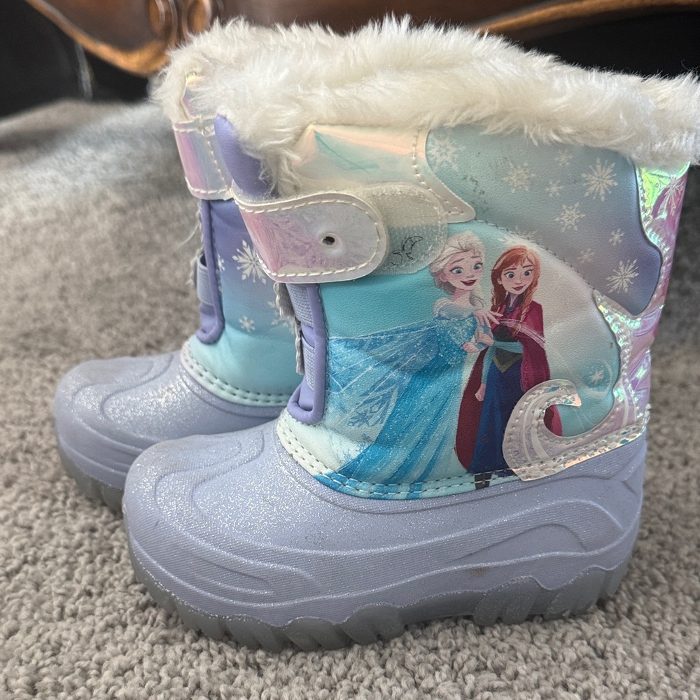 Disney Frozen Kids Boots - Blue and White